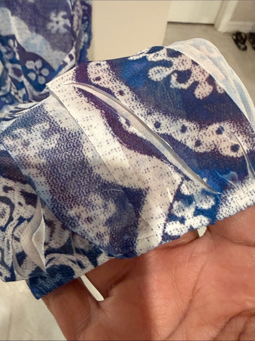 Chico’s blue paisley embellished V-neck tunic/blouse. - Picture 5 of 9